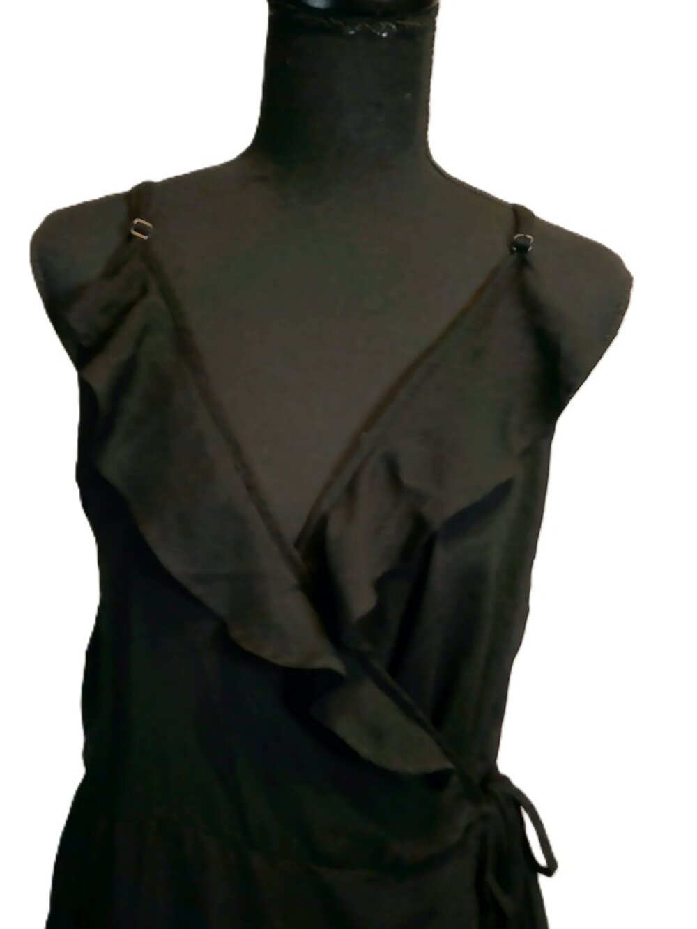 Xhilaration Black Ruffle Wrap Mini Dress - Size XL